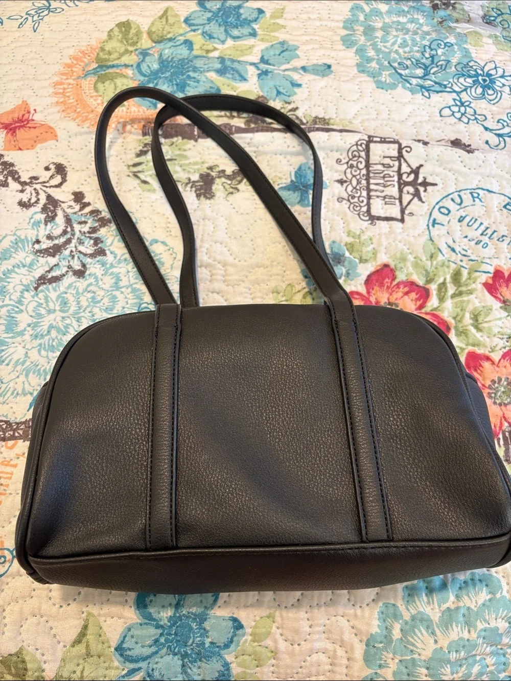 Madden Girl Black Shoulder Bag with Silver Accents